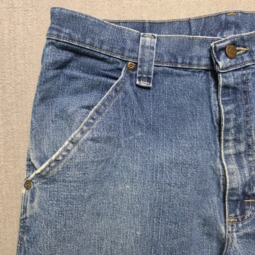 Wrangler Carpenter Jeans Mens 32x34 Blue Denim Utility Workwear Pants